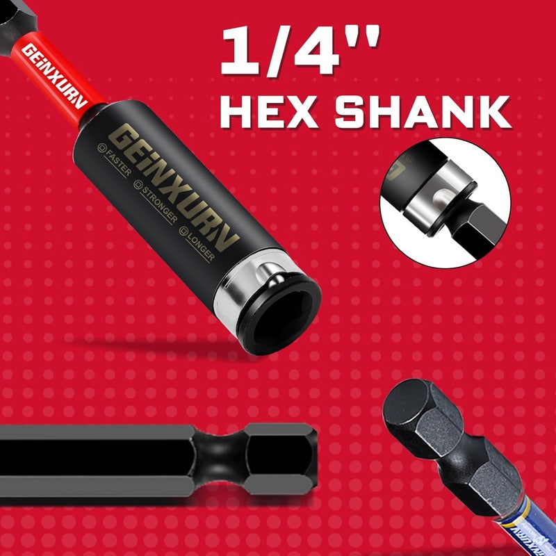 GEINXURN 8PACK Torsion Impact Bit Holder,Magnetic Extension Locking Socket Drill Bit Holder S2 Alloy Steel Hex Shank Quick-Change Drill Bit Guide - Image 4